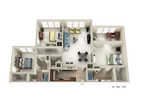 bedroom floor plan an open concept layout with a large closet and a balcony