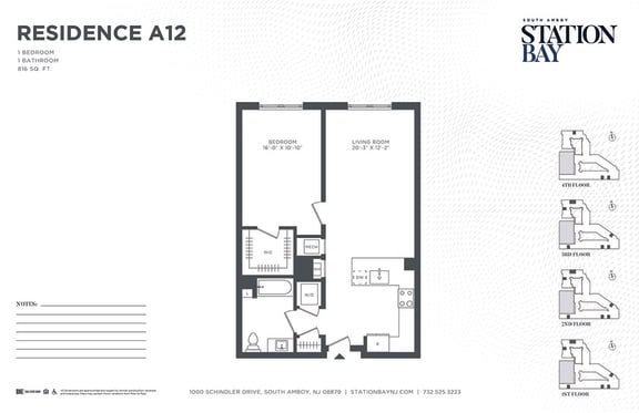 Floor Plan  A12 Floor Plan at Station Bay, South Amboy, NJ