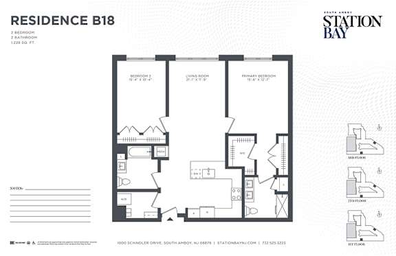 B18 Floor Plan at Station Bay, South Amboy