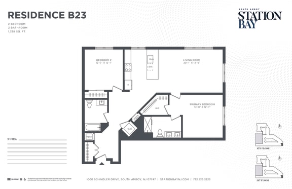 B23 Floor Plan at Station Bay, New Jersey, 08879