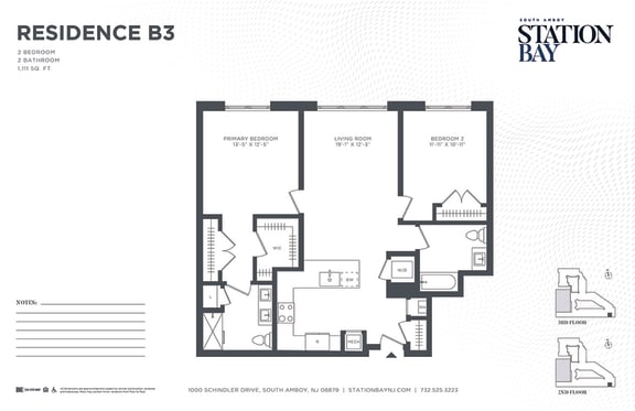 B3 Floor Plan at Station Bay, South Amboy