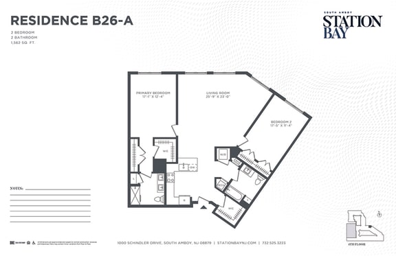 B26-a Floor Plan at Station Bay, South Amboy, NJ, 08879