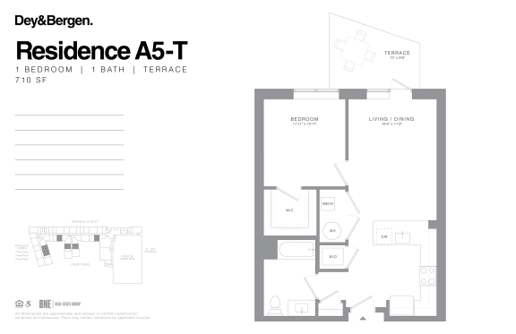 1 bedroom 1 bath floor plan G 1 bedroom 1 bath floor plan G at Dey & Bergen, Harrison, NJ