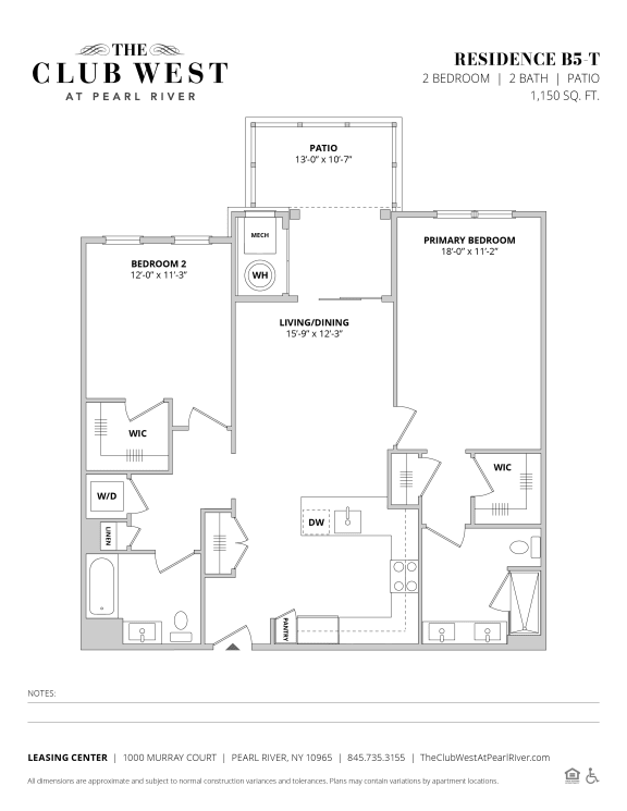 B5-T Floorplan B5-T Floorplan at The Club West at Pearl River, New York