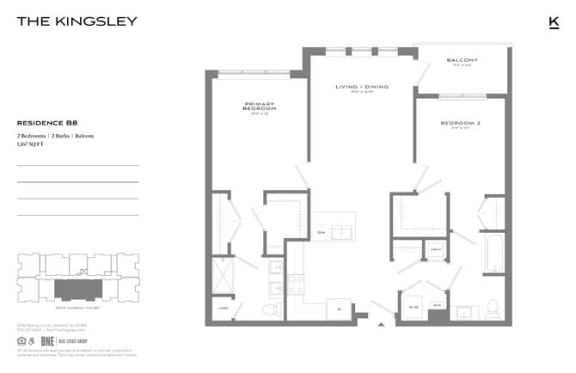 B8 Floor Plan at The Kingsley, Fairfield