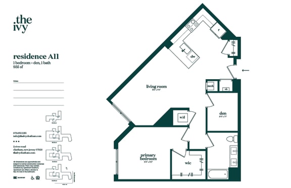 A11-AP-A Floor Plan at The Ivy, Chatham New Jersey