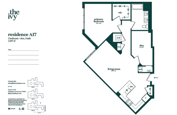 A17-AP-A Floor Plan at The Ivy, Chatham, NJ 07928