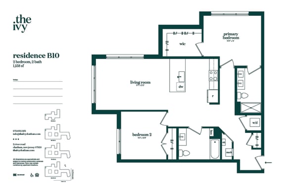 B10-AP-B41 Floor Plan at The Ivy, Chatham, NJ