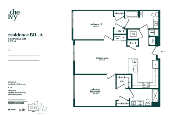 B11-A-AP-B12-A Floor Plan at The Ivy, Chatham, NJ