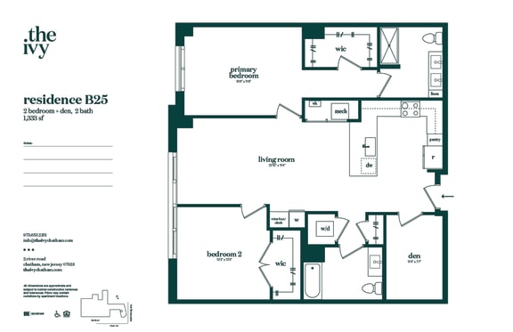 B25-AP-B45 Floor Plan at The Ivy, Chatham New Jersey