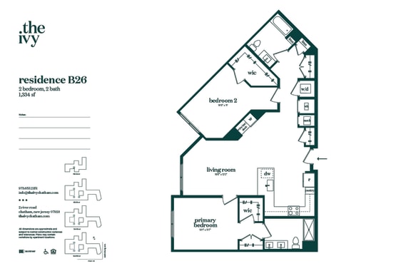 B26-AP-B17 Floor Plan at The Ivy, Chatham, NJ 07928