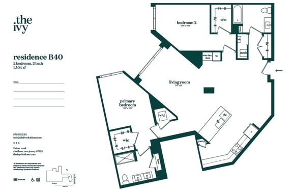 B40-AP-B24 Floor Plan at The Ivy, Chatham, NJ 07928