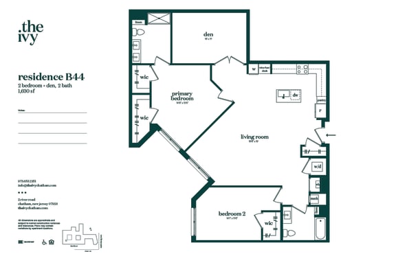 B44-AP-B28 Floor Plan at The Ivy, Chatham