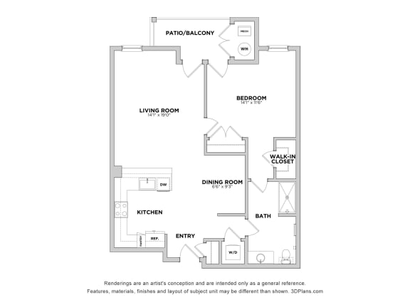 1 bed 1 bath A at The Reserve at Pearl River Apartments, Pearl River