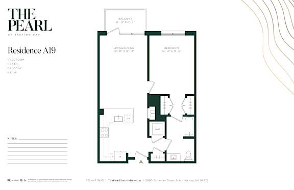 A floor plan for a residence at The Pearl at Station Bay.