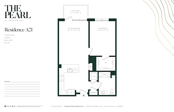A floor plan for a residence at Station Bay.