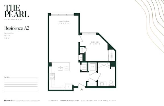 A floor plan for a residence at The Pearl at Station Bay.