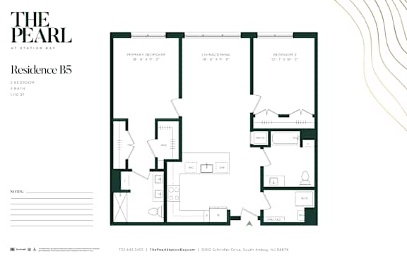 A floor plan for a residence at Station Bay.