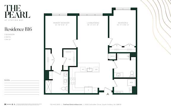 A floor plan for a residence named The Pearl at Station Bay.