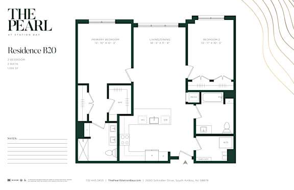 A floor plan for a residence at Station Bay.
