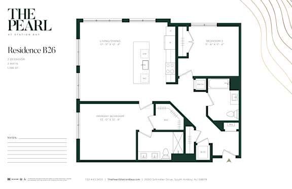A floor plan for a residence at Station Bay.