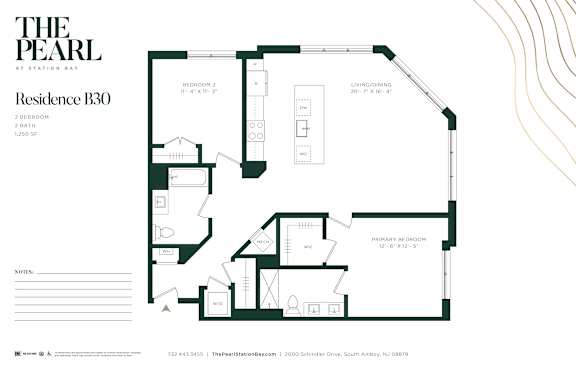 A floor plan for a residence at The Pearl at Station Bay.