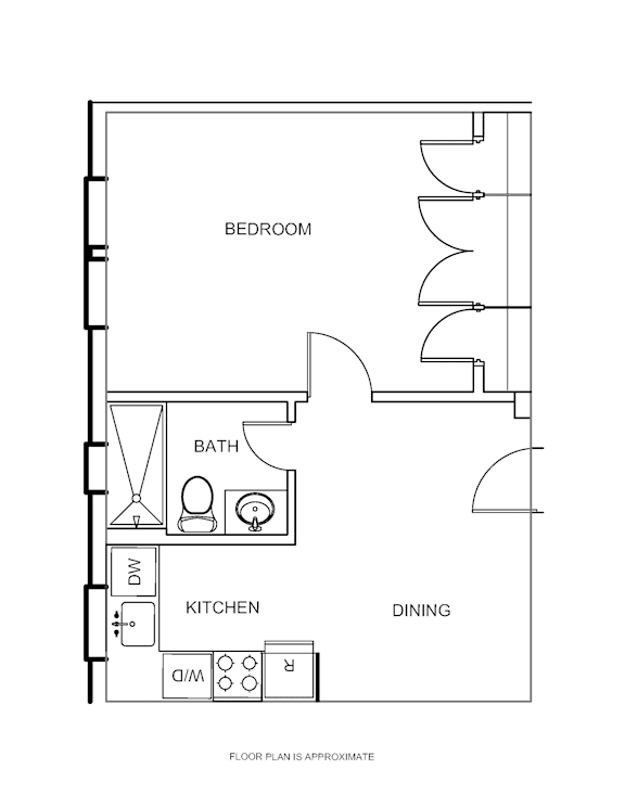 1b Floor Plan 1b Floor Plan at Howard Manor, Washington, DC, 20001