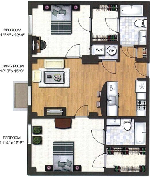 apt 102 Floor Plan at 3333 Wisconsin, Washington, 20016