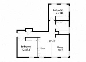 a floor plan of a house with a bedroom and a living room