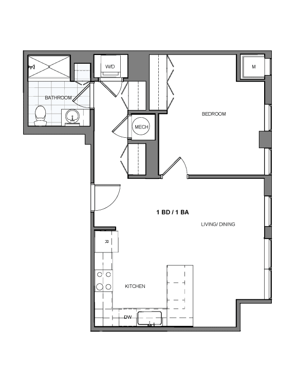 essa1 Floor Plan at Essen, Alexandria, VA