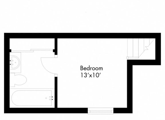 a floor plan of a room with a bedroom and a closet
