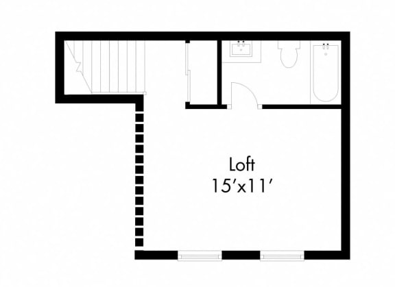 a floor plan of a small house with a loft
