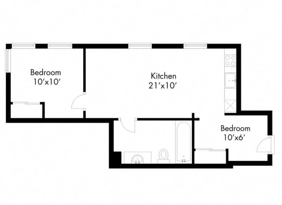 a floor plan of a small house with an open floor plan