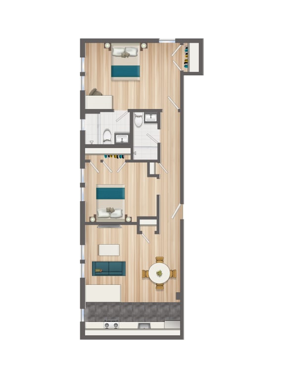845-Square-Foot-Two-Bedroom-One-Bath-Floorplan-Available-For-Rent-Serenade-Apartments