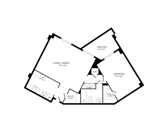 A diagram of a house layout with labeled rooms.