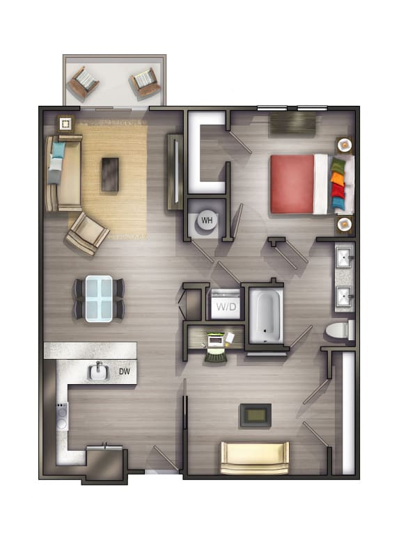 Floor Plan  A6 Floor Plan at Peyton Stakes, Tennessee, 37208