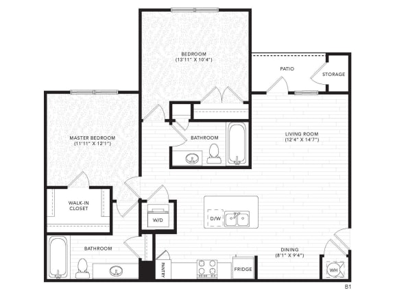 B1 Floor Plan B1 Floor Plan at The Darby, Georgia