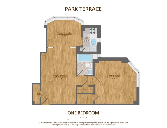 1A Floor Plan at Park Terrace, Washington, DC