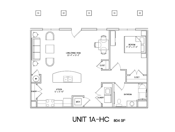 1A-HC-804sqft Floor Plan at The Villages at Belle Hill, Maryland, 21921