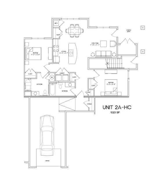 2A-HC-1023sqft Floor Plan at The Villages at Belle Hill, Elkton, Maryland