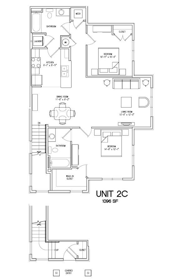 2C-1096sqft Floor Plan at The Villages at Belle Hill, Maryland, 21921