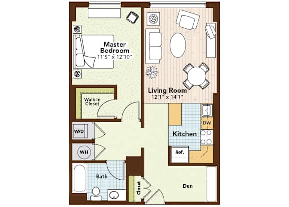 Celadon Floorplan at Argent Apartments, Maryland 20910