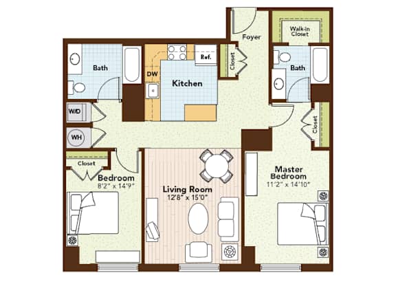 Indigo Floorplan at Argent Apartments, Maryland