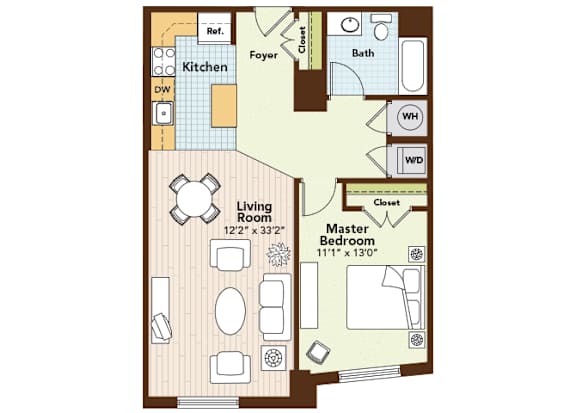 Sage Floorplan at Argent Apartments, Maryland