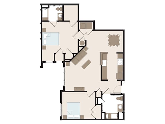 The Raven Floor Plan at Chapel Springs Apartments, Maryland, 21128