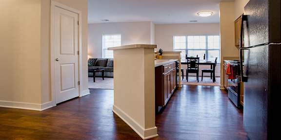 Kitchen with Wooden Floors at Chapel Springs Apartments, Maryland