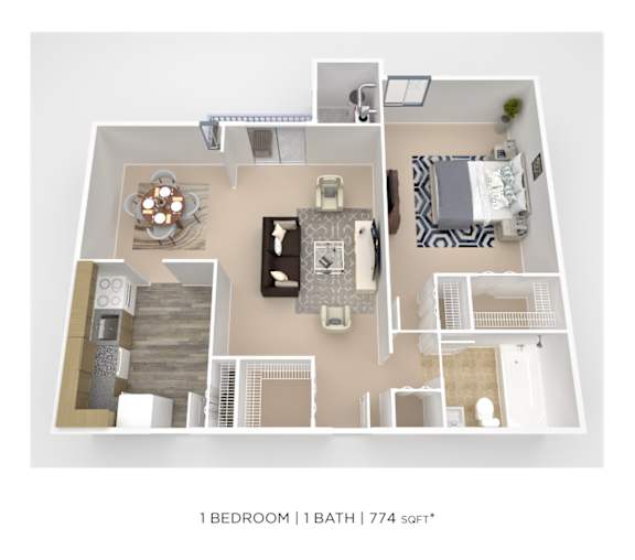 1BR 1 BA 774 sqft at Columbia Pointe, Columbia