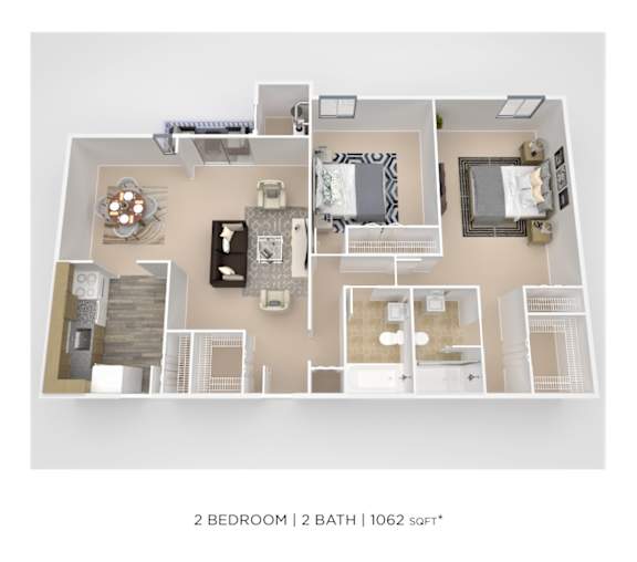 2BR 2 BA 1062 sqft at Columbia Pointe, Columbia, MD