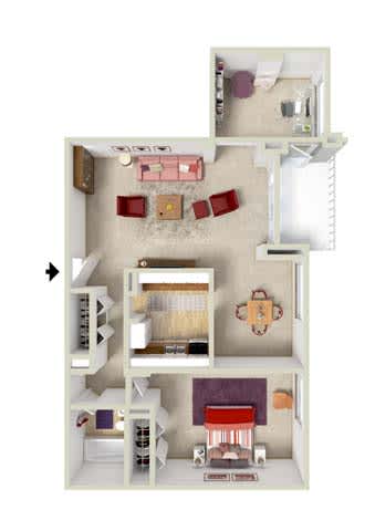 1 bed 1 bath A at Charlestowne North Apartments, Greenbelt