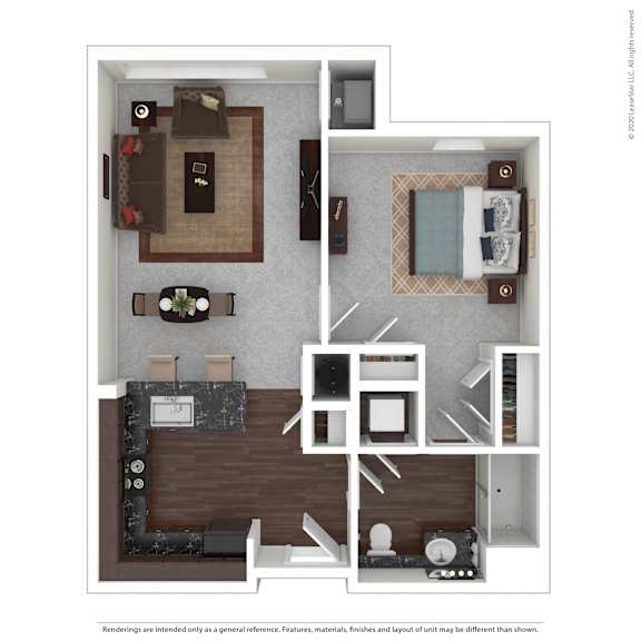 Floor Plan  1 bed 1 bath at Rainier Manor Apartments, Mount Rainier, MD, 20712